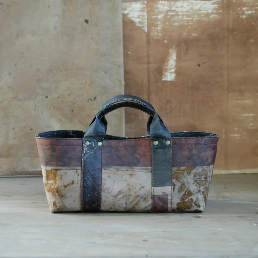 柿渋横長トートバッグ