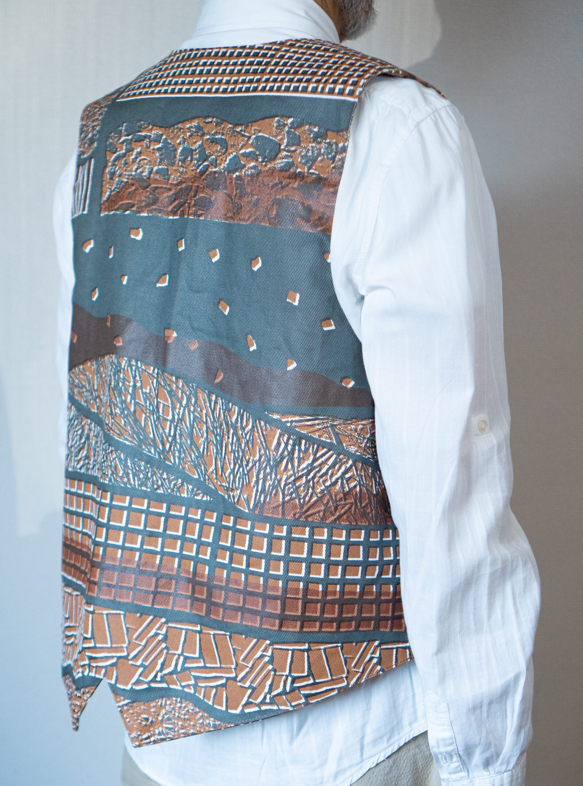 柿渋プリントベストII